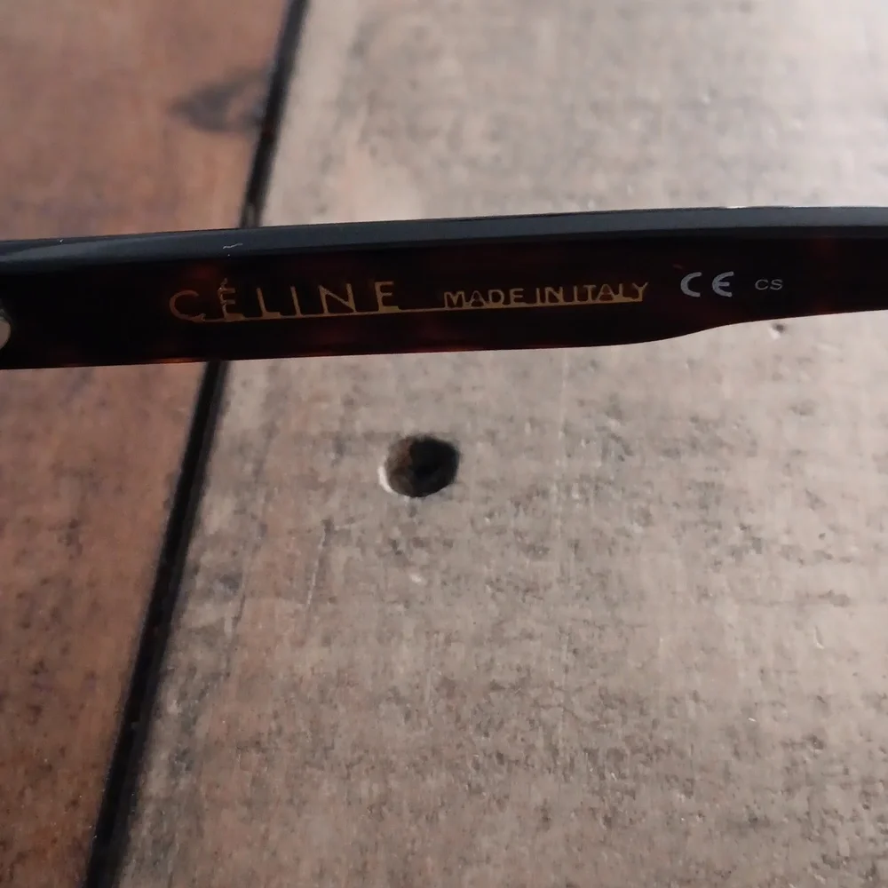 Celine Black Tortoiseshell Rectangular Glasses - Picture 2 of 5